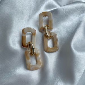 Marble chain link earrings